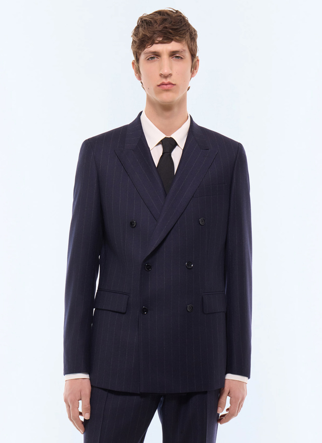 Veste Worker homme marine tissu principal: 100% laine viergedessous col: 80% polyester, 20% viscosedoublure corps: 100% viscosedoublure manches: 57% viscose, 41% acétate, 2% cupro Fursac - V3FOCA-LC13-D030
