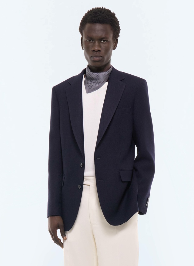 Veste Worker homme marine tissu principal: 100% laine viergedessous col: 80% polyester, 20% viscosedoublure corps: 100% viscosedoublure manches: 57% viscose, 41% acétate, 2% cupro Fursac - V3JADA-LV03-D030