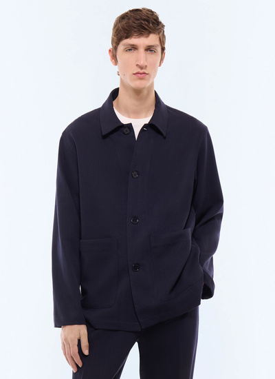Veste Worker homme marine tissu principal: 88% laine vierge, 12% polyamidedoublure: aucune Fursac - V3LROC-LX01-D030