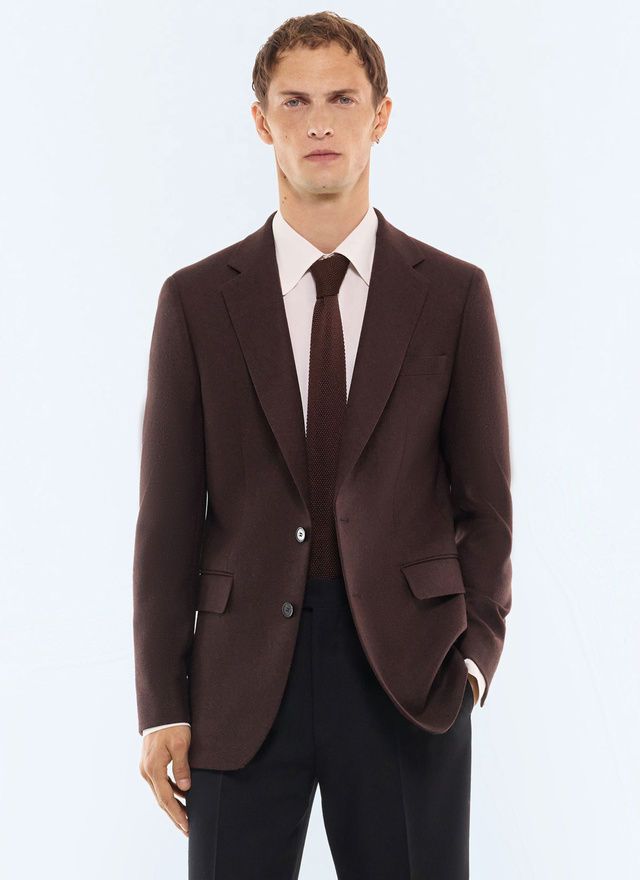 Veste Worker homme chocolat tissu principal: 100% laine viergedessous col: 80% polyester, 20% viscosedoublure corps: 100% viscosedoublure manches: 57% viscose, 41% acétate, 2% cupro Fursac - V3JADA-LV06-G019