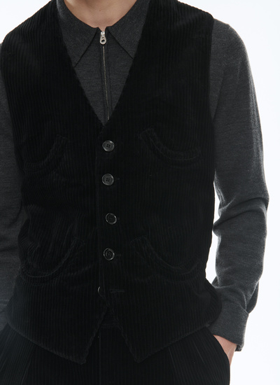 Men's black waistcoat Fursac - G3CLAK-CX47-B020