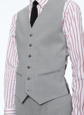 Charcoal grey fresco wool canvas waistcoat - 23EG3BILG-BC52/29