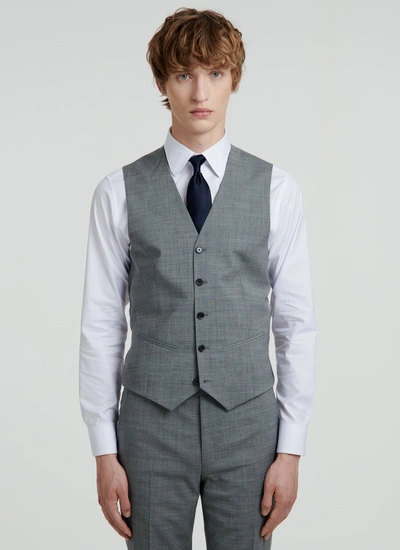 Men's waistcoat light grey virgin wool Fursac - G3VILE-VC25-29