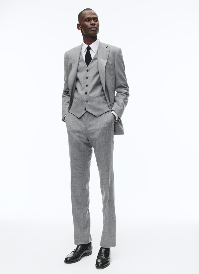 Men's light grey waistcoat Fursac - G3BILG-CC42-B029