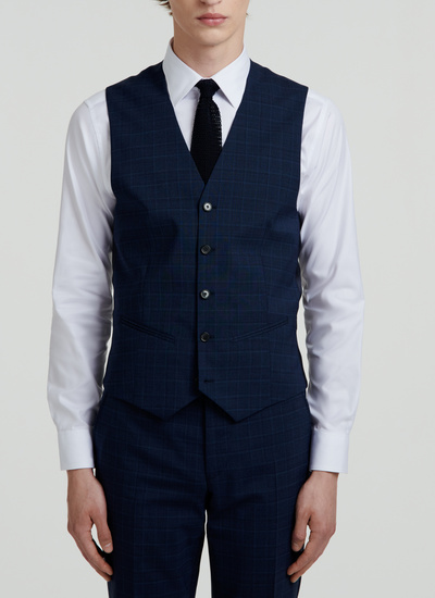 Men's waistcoat navy blue virgin wool Fursac - G3VILE-VC09-32