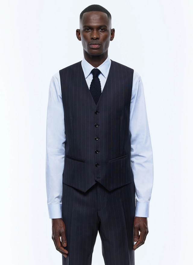 Suit vest in striped wool