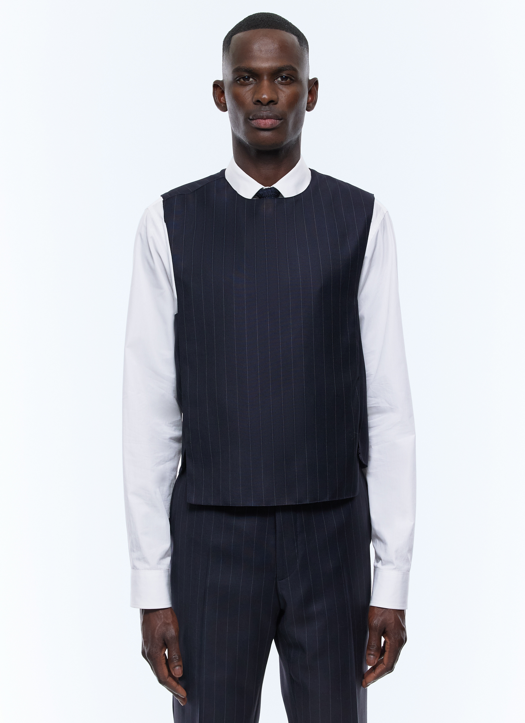 Suit vest in striped wool