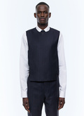 Suit vest in striped wool - G3DGIL-EC01-D030