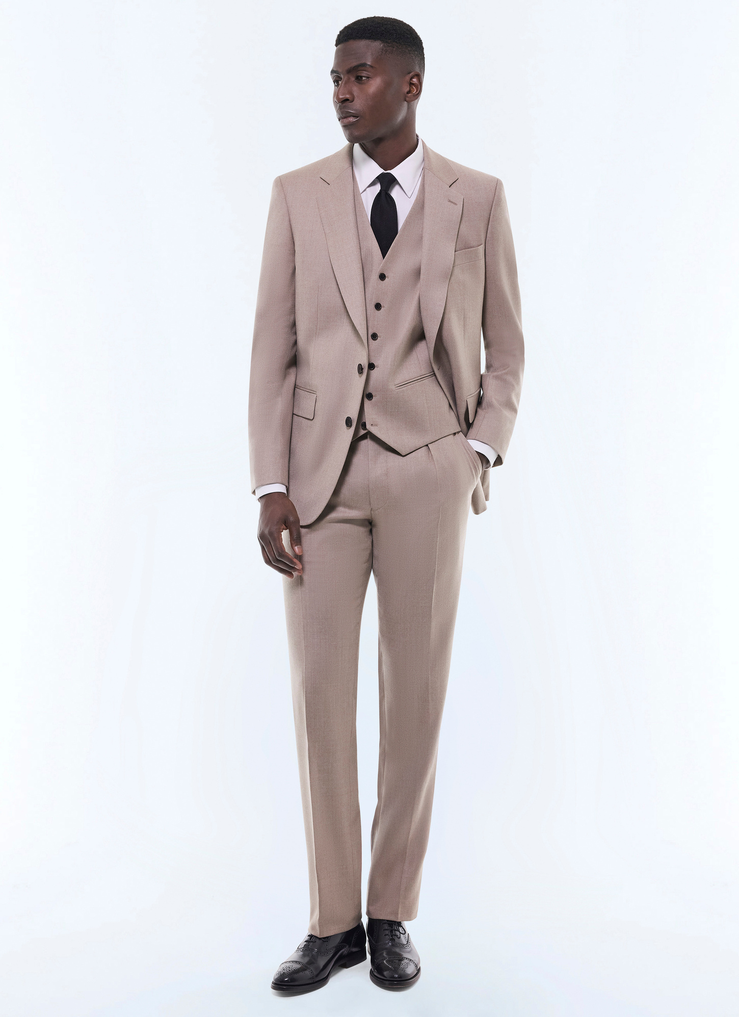 Men's taupe brown waistcoat Fursac - G3BILG-GC17-A008