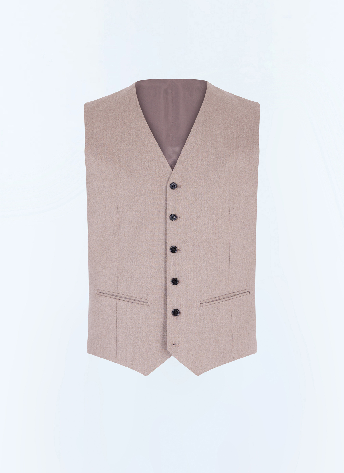 Men's brown certified virgin wool flannel waistcoat Fursac - G3BILG-GC17-A008