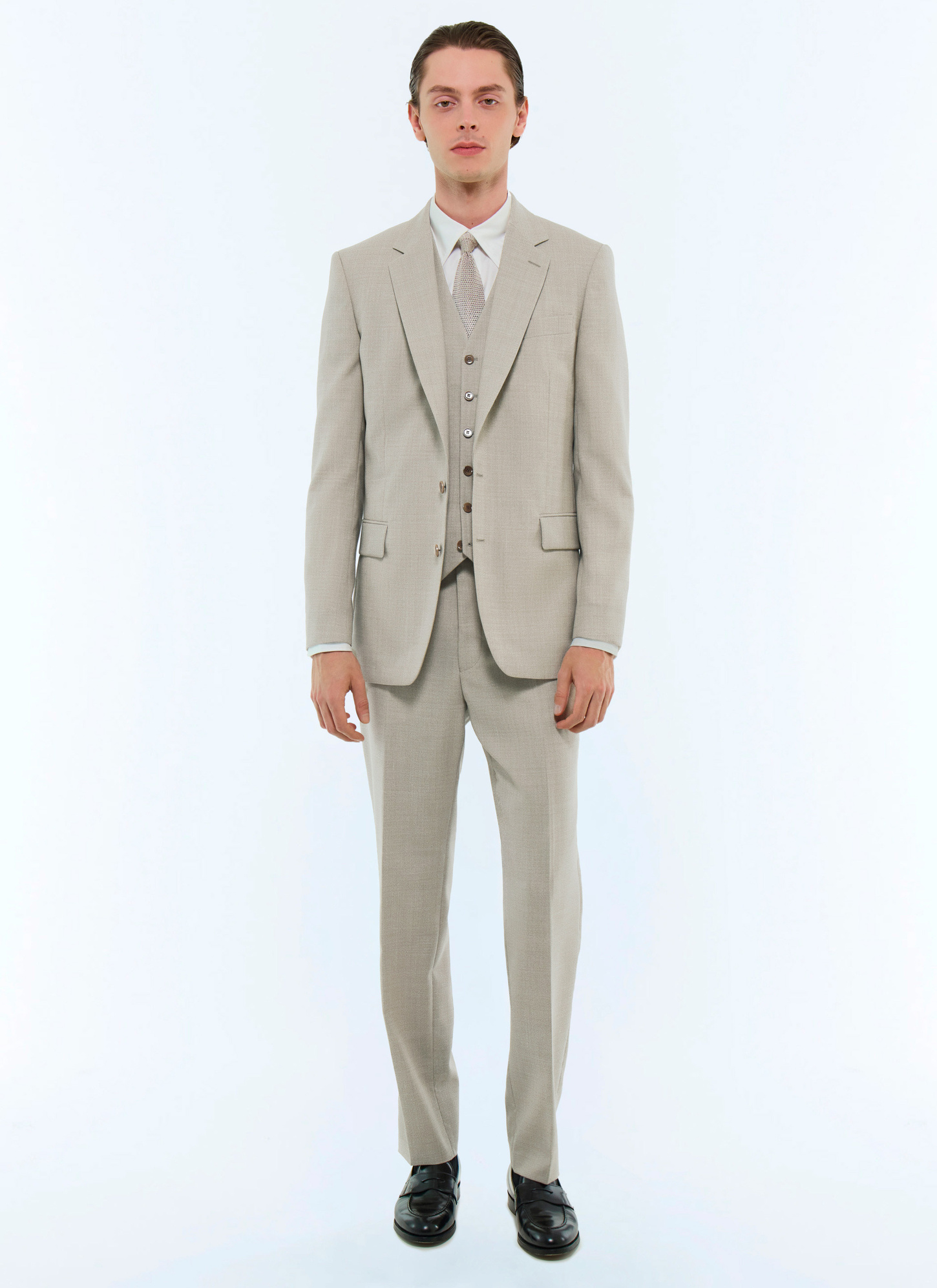 Men's beige waistcoat Fursac - G3BILG-BC31-56