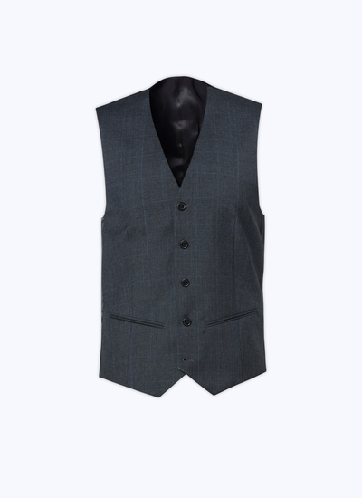 Men's grey virgin wool waistcoat Fursac - G3VILE-AC37-21