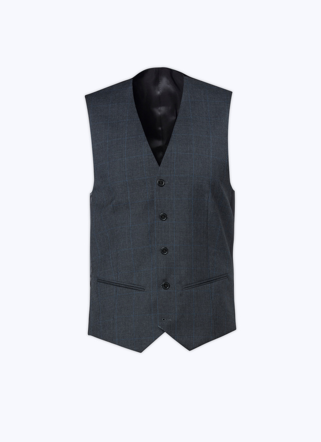 Men's grey virgin wool waistcoat Fursac - G3VILE-AC37-21