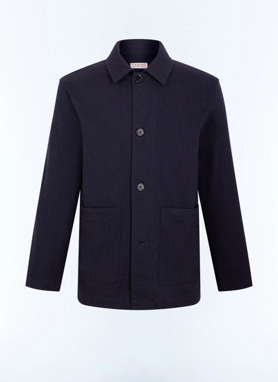 Men's blue, navy blue main fabric: 88% virgin wool, 12% polyamidelining: none worker jacket Fursac - V3LROC-LX01-D030
