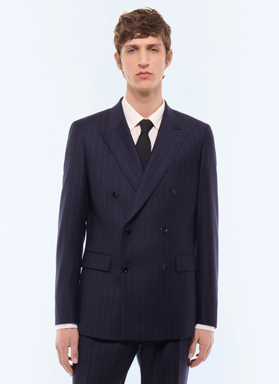 Men's worker jacket navy main fabric: 100% virgin woolunder collar: 80% polyester, 20% viscosebody lining: 100% viscosesleeve lining: 57% viscose, 41% acetate, 2% cupro Fursac - V3FOCA-LC13-D030