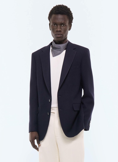 Men's worker jacket navy main fabric: 100% virgin woolunder collar: 80% polyester, 20% viscosebody lining: 100% viscosesleeve lining: 57% viscose, 41% acetate, 2% cupro Fursac - V3JADA-LV03-D030
