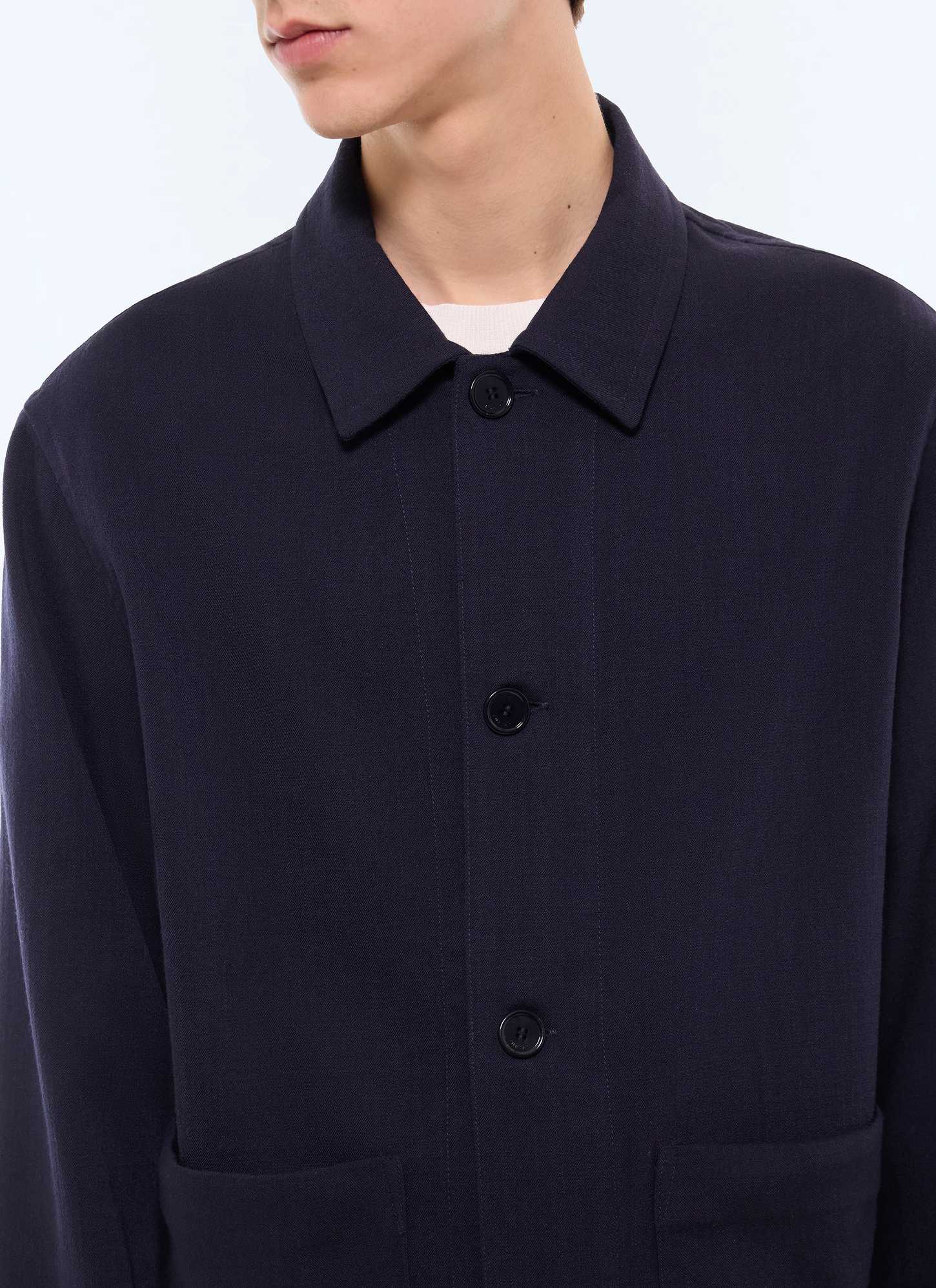 Men's navy worker jacket Fursac - V3LROC-LX01-D030