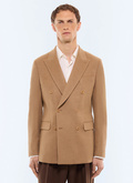 Double-breasted wool and camel jacket - V3LENY-LV02-A011