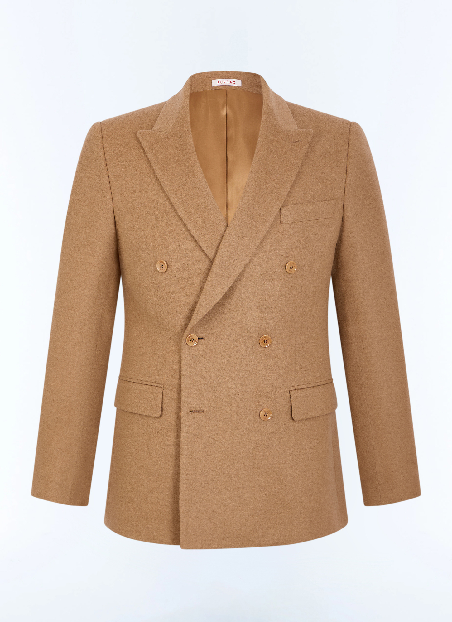 Men's white, ecru main fabric: 50% camel, 50% woolunder collar: 80% polyester, 20% viscosebody lining: 100% viscosesleeve lining: 57% viscose, 41% acetate, 2% cupro worker jacket Fursac - V3LENY-LV02-A011